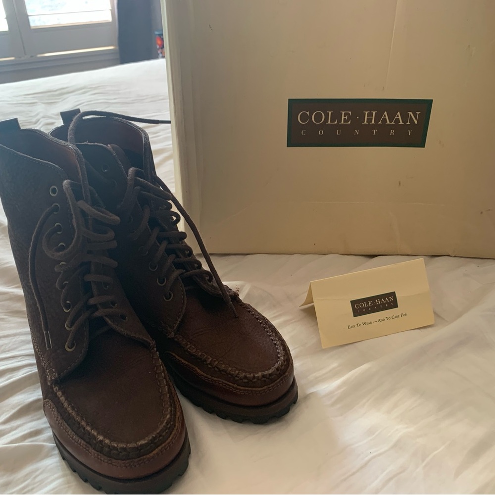 Cole Haan Brown Leather Suede Boots